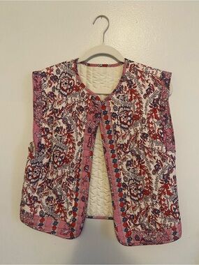 Floral Pink Quilted Women's Vest